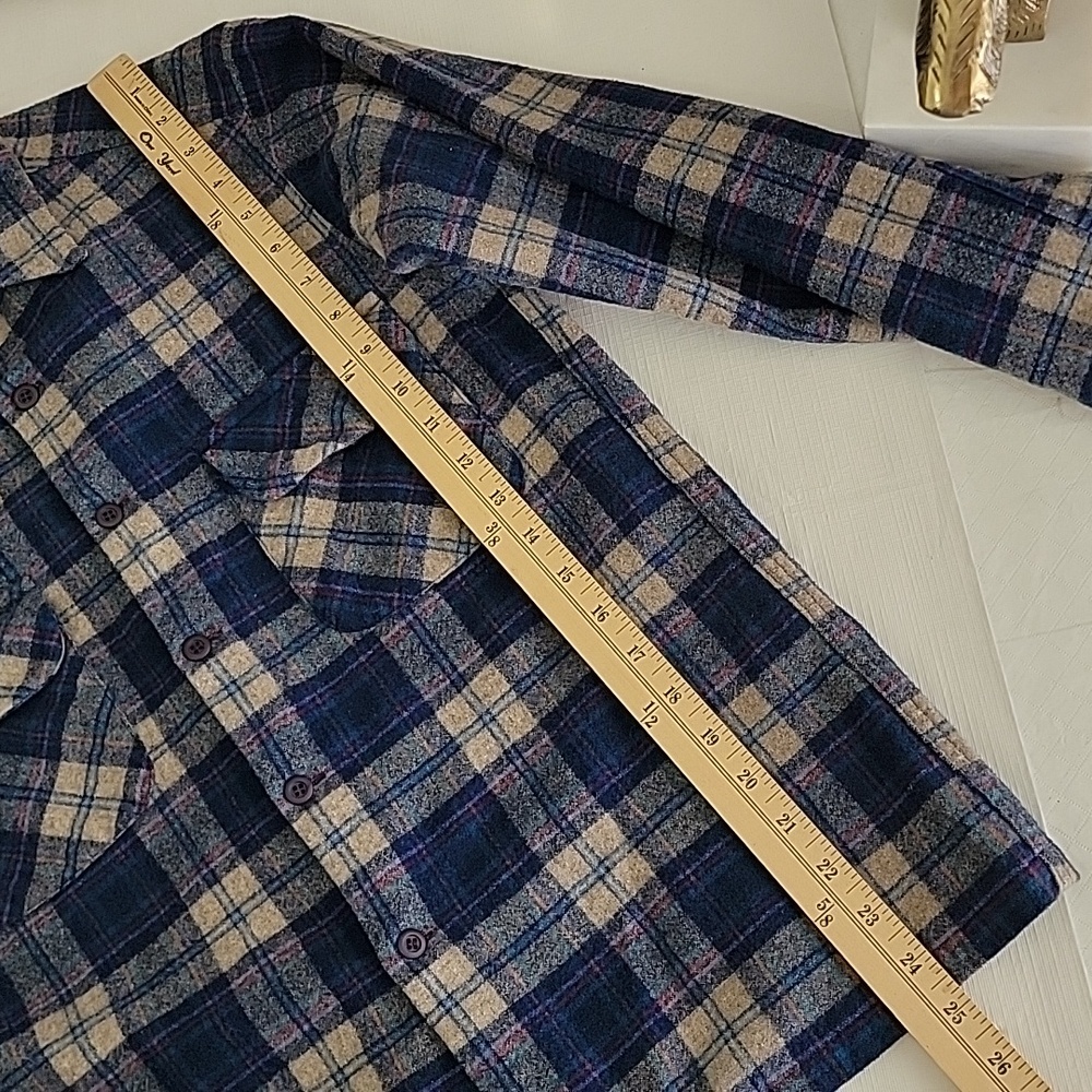 Vintage Pendleton Flannel Made in USA size M 100% Wool BinW - Picture 7 of 9